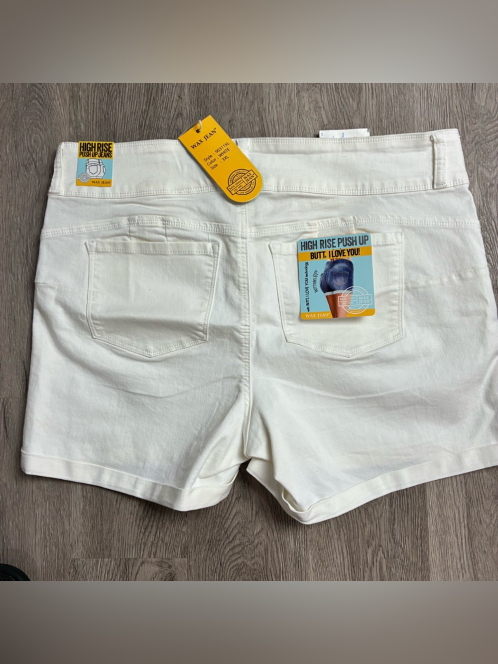 🛍️ Wax Jean High Rise Push Up White Denim Jeans (3XL) - Picture 9 of 11
